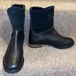 ♠️NWT Fabianelli Italian Genuine Leather & Suede Faux Fur Lined Boots